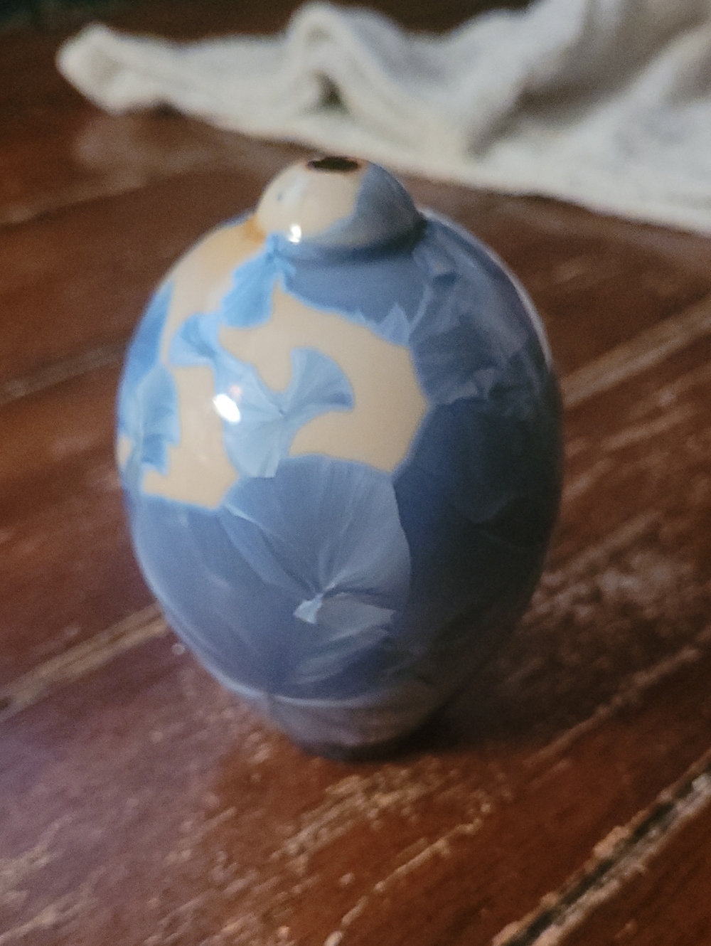 Blue and Cream Decorative Ceramic Vase - Home Art